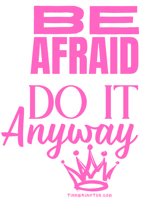 "Be Afraid. Do it Anyway." - 20 oz Stainless Tumbler (White or Flat Black) - Image 2