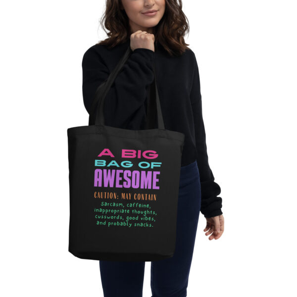 "Big Bag of Awesome" - Tote Bag (Black) - Image 4