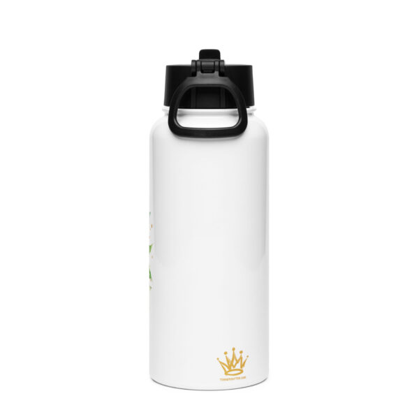 "Just drink the fuckin' water" - 32 oz Stainless Steel Water Bottle with straw lid (Floral) - Image 2