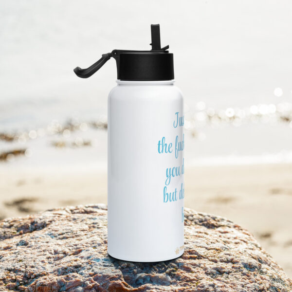 "Drink the fuckin' water" - 32oz Stainless Steel Water Bottle with straw lid - Image 3