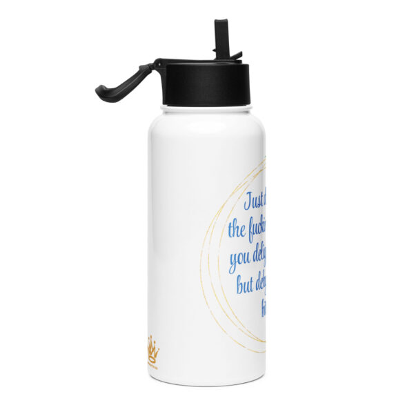 "Just drink the fuckin' water" - 32 oz Stainless Steel Water Bottle with straw lid (Floral) - Image 4