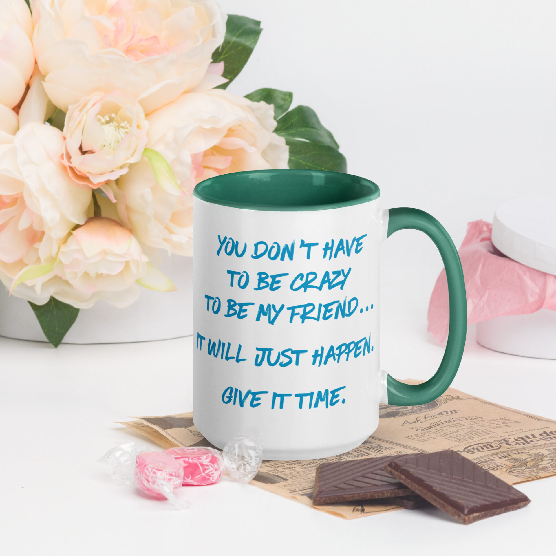 white ceramic mug with color inside dark green 15 oz right 678dc7e43f10a