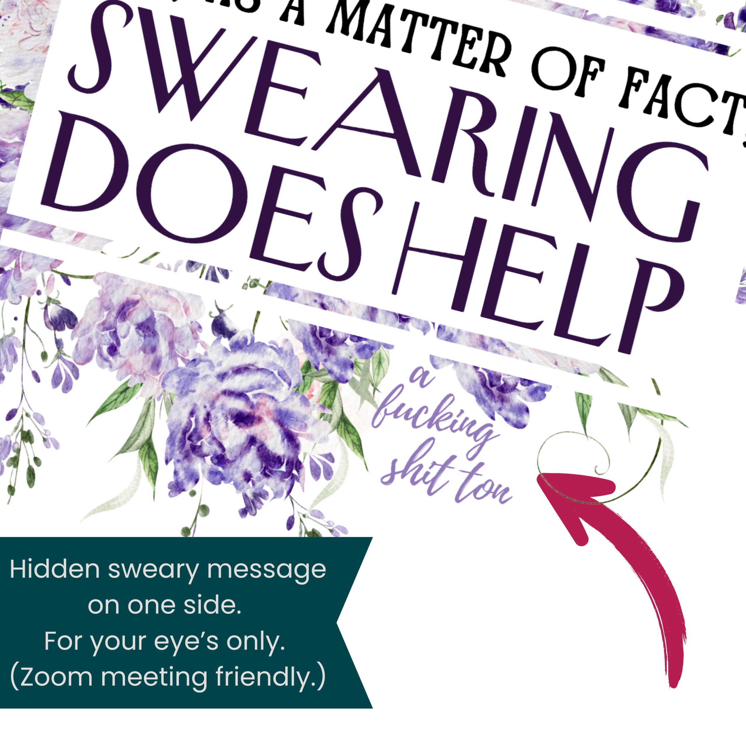 As a Matter of Fact Swearing Does Help (Zoom In of Hidden Sweary Message Image)