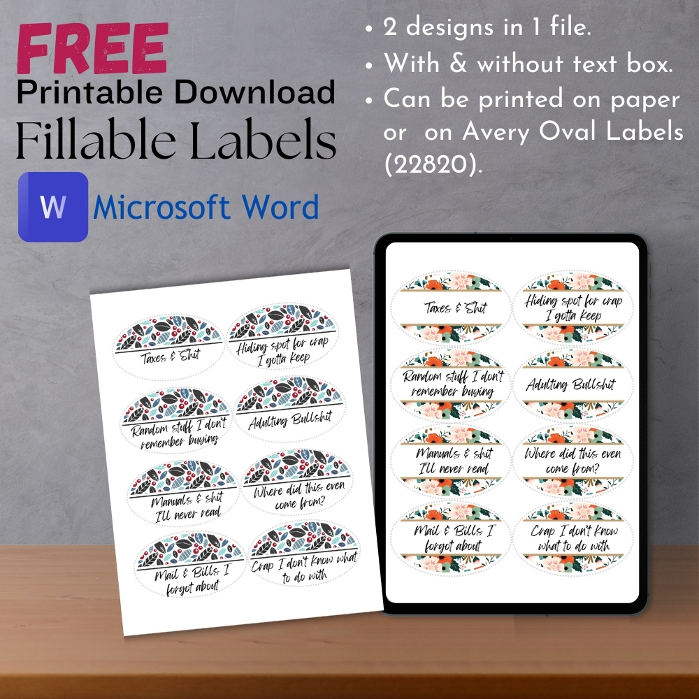 Preprinted & fillable Label Dowload