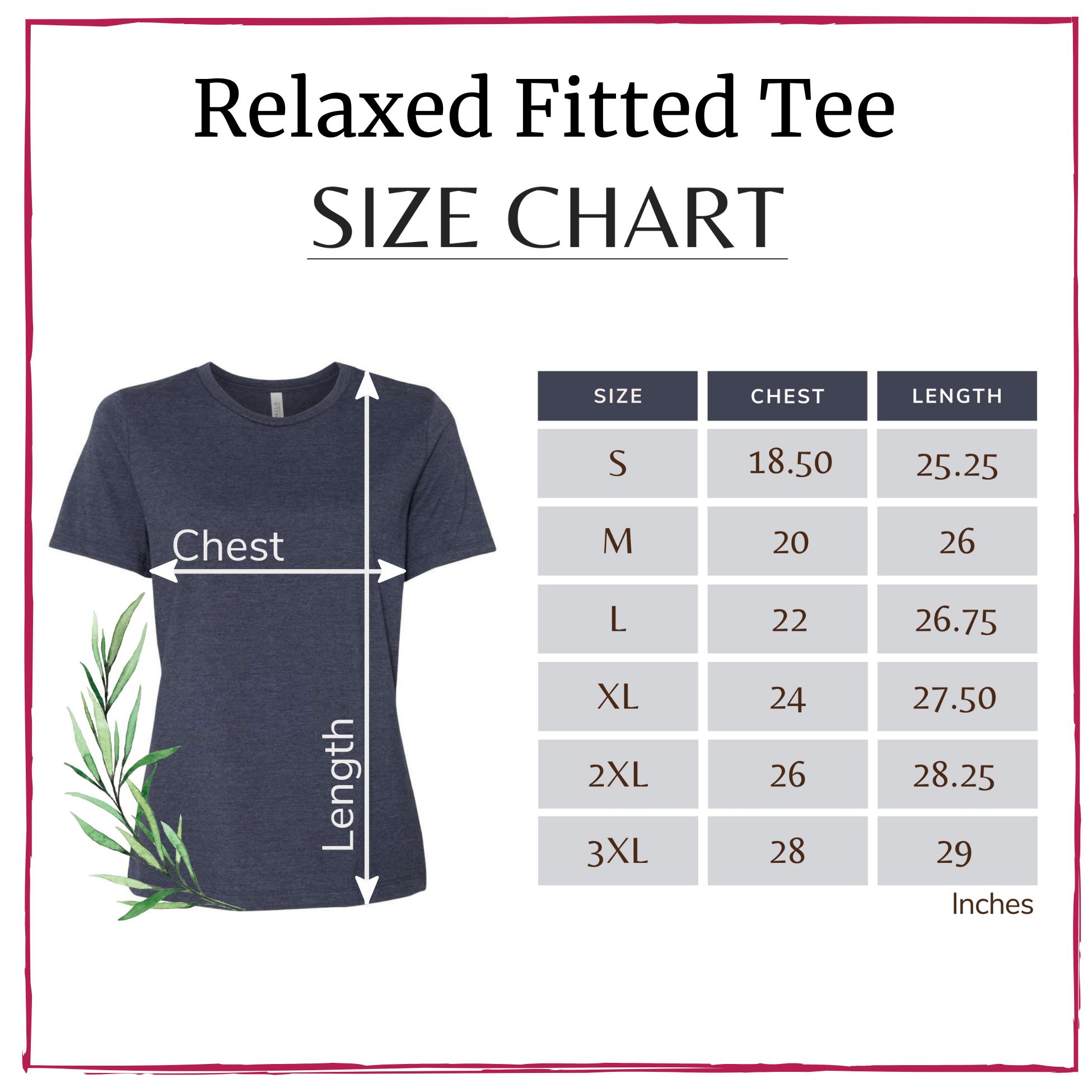 Size Chart - Relaxed Fitted Tee